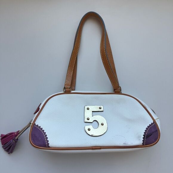 Dooney & Bourke Alphabet Charm Letter Bag Lindsay Lohan Y2K, White Leather - Picture 4 of 8